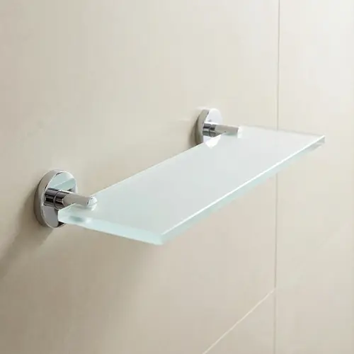 رف حمام زجاجي جداري كارليم تروفا 45 × 10 سم طلاء فضي